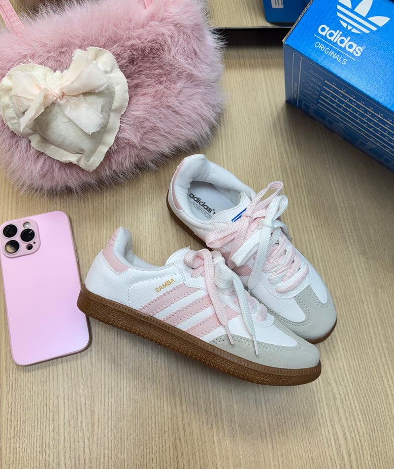 Samba OG Sintético Branco/Rosa