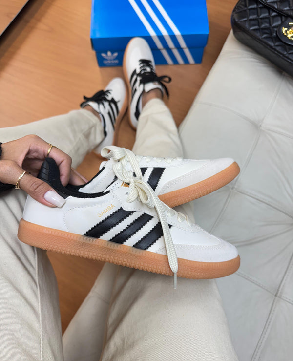 Samba Sintético Branco/Preto
