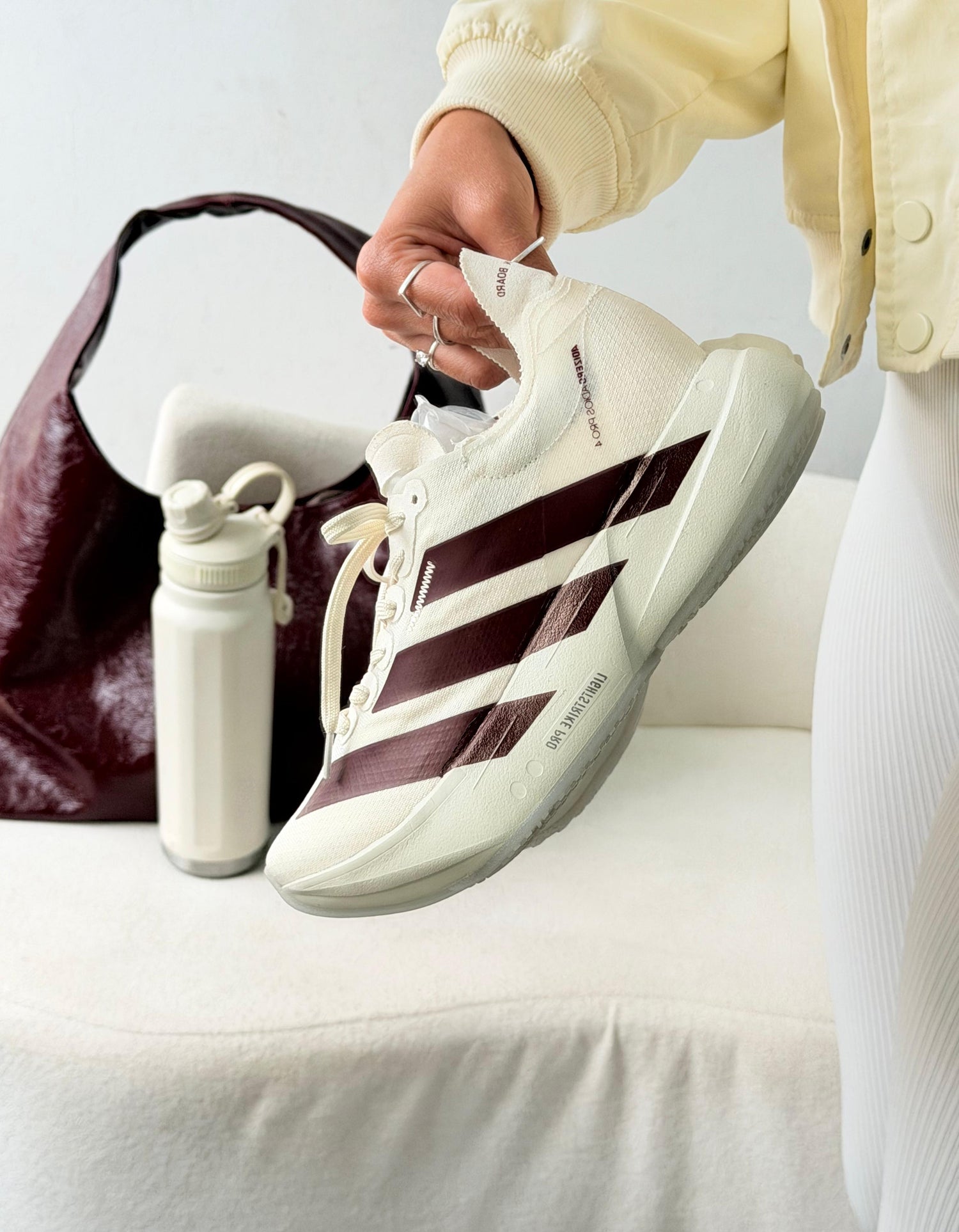 Adizero Adios Pro 4 Branco/Bordô