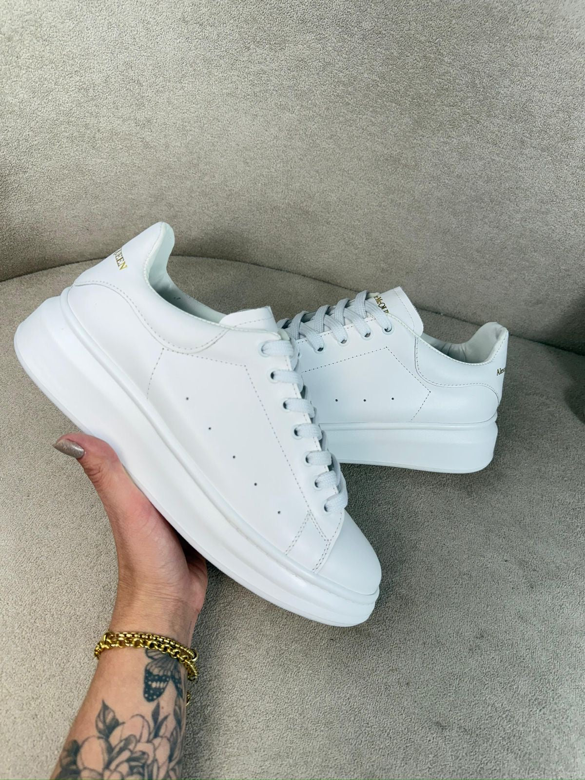Alexsander McQueen Couro Branco/Branco