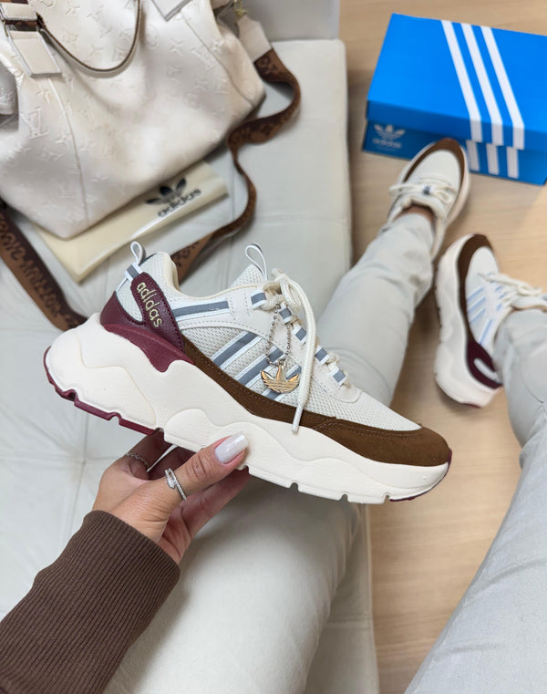 Adidas Dymond Branco/Marrom/Bordô