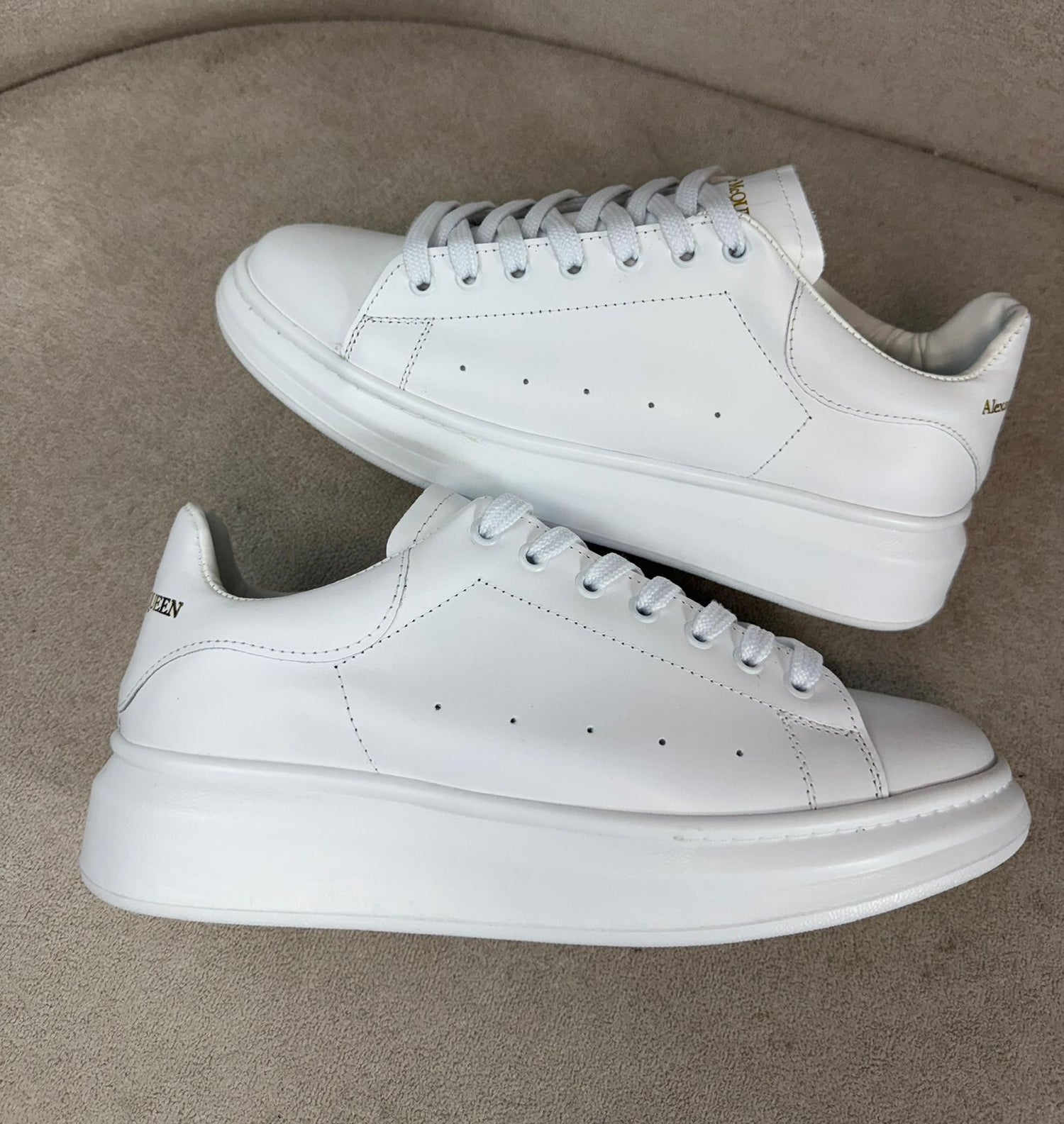 Alexsander McQueen Couro Branco/Branco