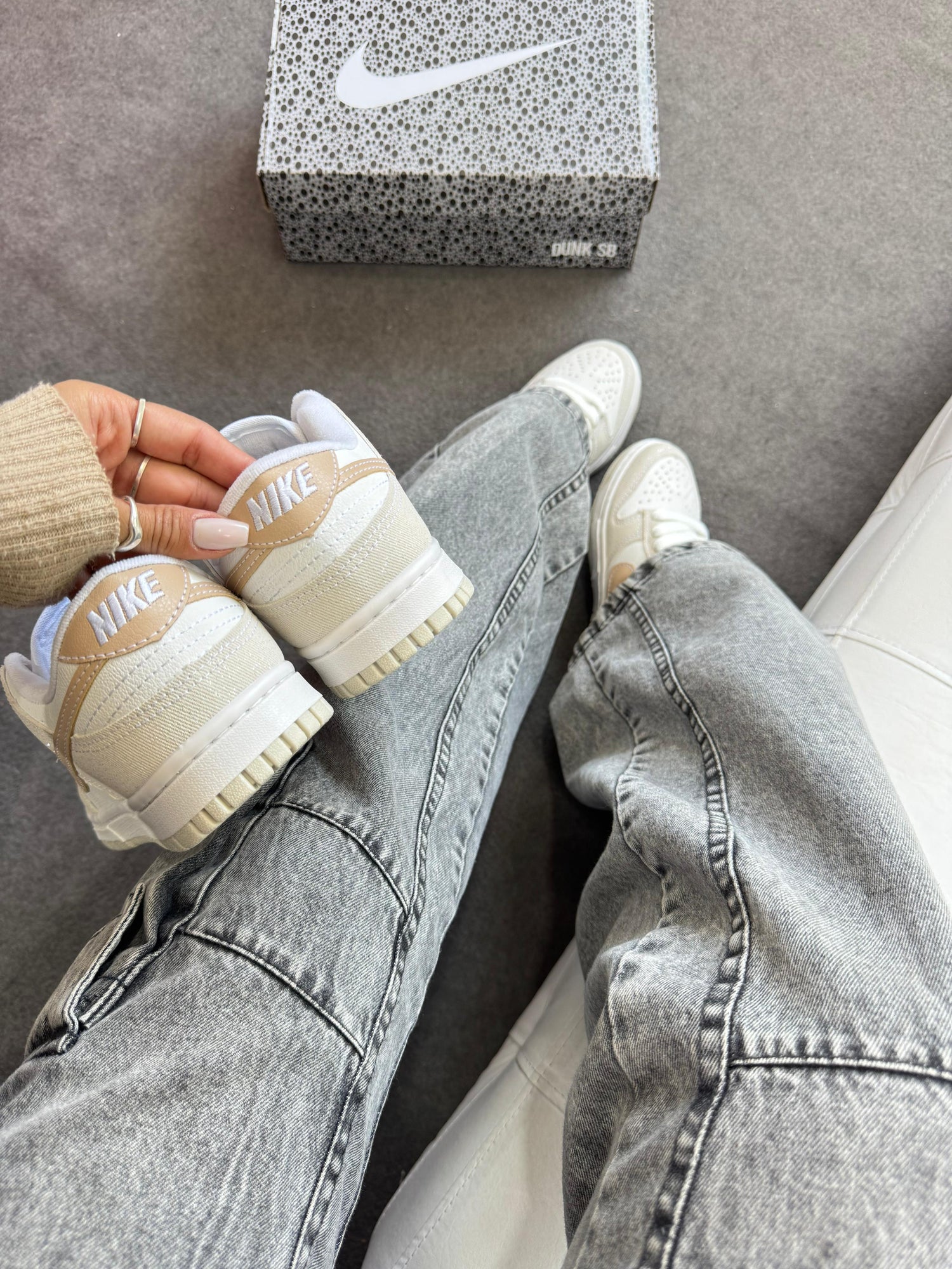 Dunk Low Luxo Branco/Bege/glitter