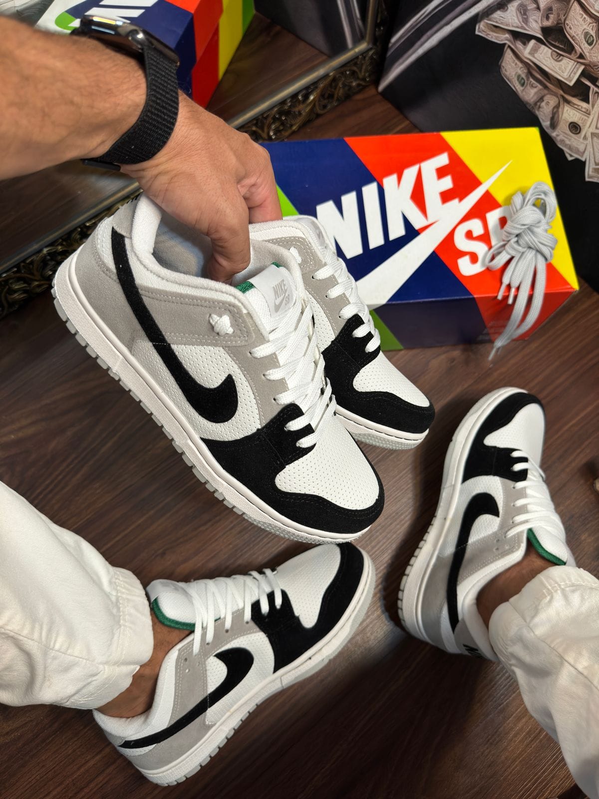 Dunk Low Luxo Preto/Cinza/Verde